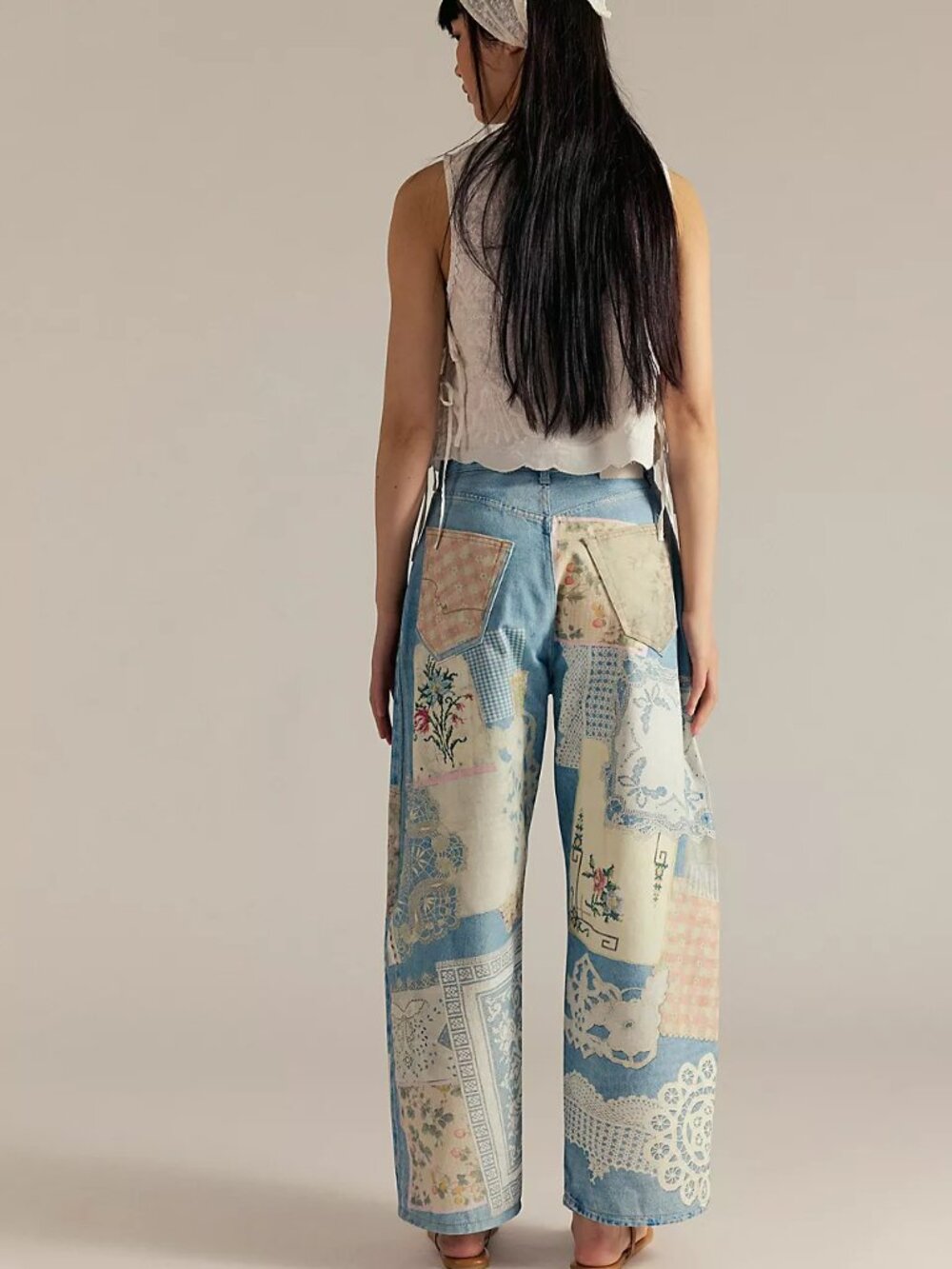 Free People Patchwork Relaxed Jeans - Picture 2 of 2